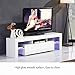 SUNCOO LED TV Stand Media Console Cabinet with 2 Drawers Living Room Storage High Gloss White Up to 63-inch TV Screens