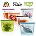 Reusable Silicone Food Storage Bags Set 4 Medium 3 Large | Sandwich, Sous Vide, Liquid, Snack, Lunch, Fruit | FDA, Keep Food Hot or Cold Airtight Zip
