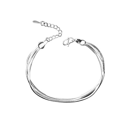 Horaire Fußkettchen Mode Einfacher Stil DREI Schichten Legierung FußSchmuck Frau Strand Fußkette Zubehör Ketten,21cm