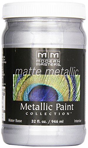 Modern Masters MM591 Matte Metallic Paint, Platinum Silver, Quart