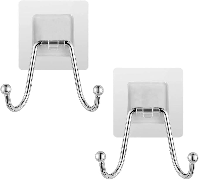 Dizgoy Self Adhesive Hooks Waterproof and Rustproof Wall Hooks for