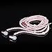 Cuitan In Ear Earphone For Apple For Android, 3.5mm Stereo Women Pearl Necklace Wired Headphone Headset Earbuds Earphones for iPhone iPad iPod Samsung Nokia LG Sony Huawei HTC MP3 Players etc - Pink