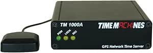 TimeMachines, NTP Network Time Server with GPS, TM1000A, A GPS Antenna maintains current time broadcast by U.S. Satellites