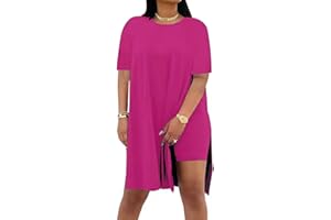 AXOSY Women Plus Size 2 Piece Outfits Short Sleeve Tunic Tops and Skinny Biker Shorts Sets Tracksuits