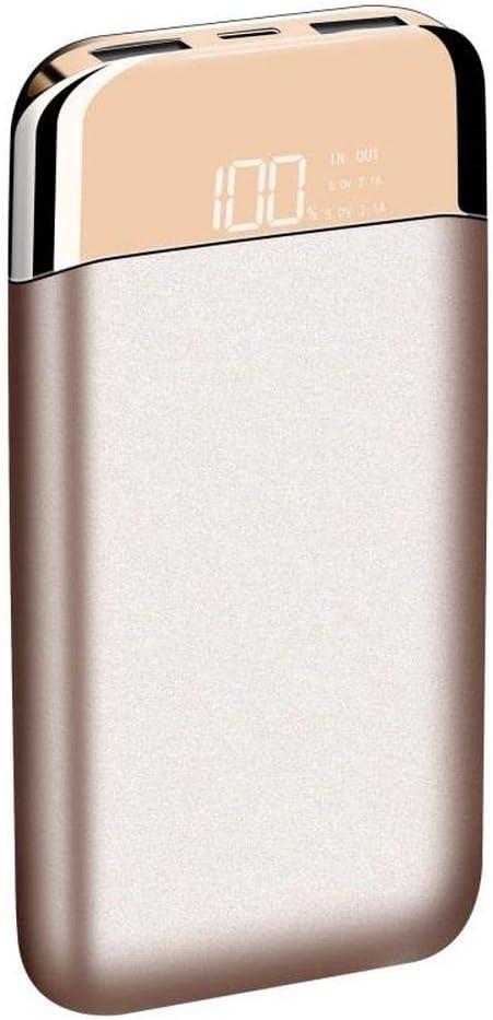 LAX 12000mAh Portable Power Bank - External Backup Battery with Power Reserve Display Compatible with iPhone Xs/Max/XR/X / 8/8 Plus (Gold)