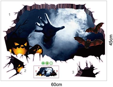 Hot Sale New Wall Sticker Neartime 3D Happy Halloween Household Room Floor Removable Wall Sticker Mural Decor Decal (FREE, Multicolor)