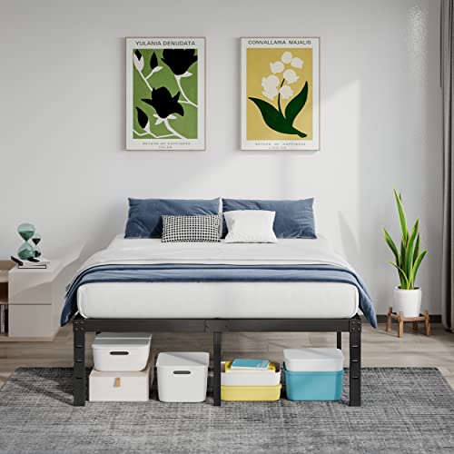 COMASACH 18 Inch Tall Metal California King Bed Frame with Maximum