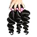 HEBE Brazilian Virgin Hair Loose Wave 3 bundles 16 18 20 Inches 300grams Grade 7A Unprocessed Brazilian Human Hair Weaves Natural Black Color