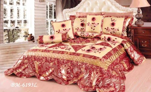 Tache 6 Piece Spring Blooms Patchwork Comforter Quilt Set, King Size