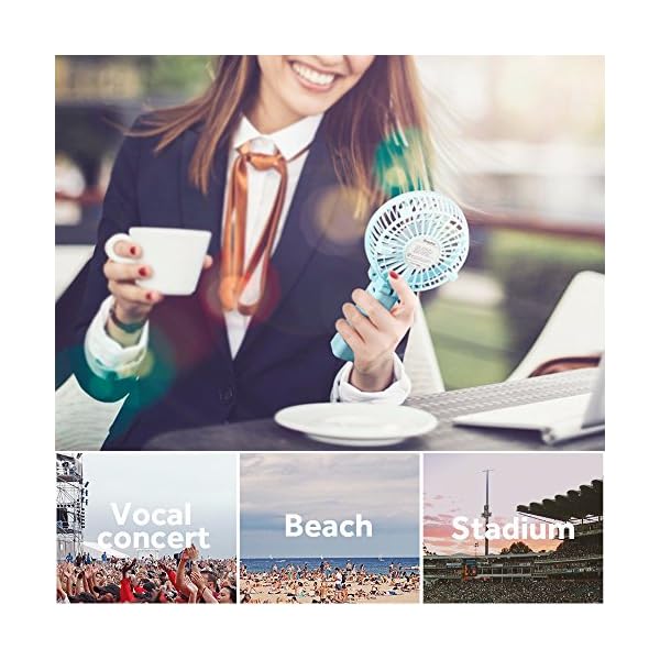 EasyAcc-Handheld-Electric-USB-Fans-Mini-Portable-Outdoor-Fan-with-Rechargeable-2600-mAh-Foldable-Handle-Desktop-for-Home-and-Travel-Green EasyAcc Handheld Electric USB Fans Mini Portable Outdoor Fan with Rechargeable Battery Foldable Handle Desktop for Home…