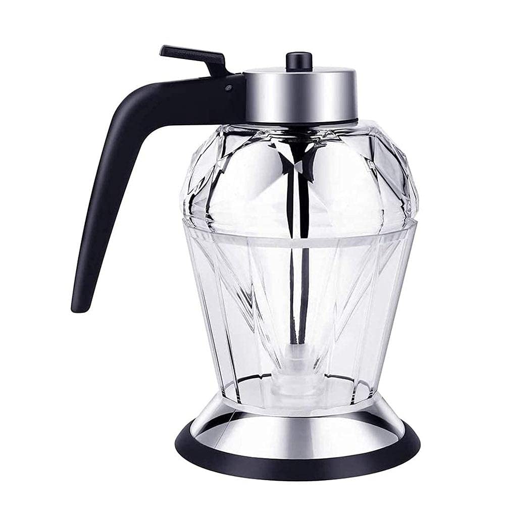 HUSHUI Glass Oil Dispenser Bottle,Dripless Glass Honey Dispenser with Stand Syrup Dispenser Seasoning Jar for Kitchen Tool