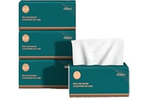 WEIKAP Daisy Facial Tissues 4 Ply Soft Tissues No Fluorescent Agent Native Wood Pulp Production 420 Per pack Soft Tissues For Home, Office and School Use(3 Packs 1260 Sheets) (3)