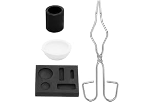SKYPRO LTKJ 4pcs Fire Graphite Set Crucible + Tongs + Bowl + Combination Mould, Used for Platinum, Gold-Silver, Brass, Alloy Smelting