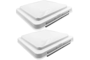 HTTMT- 2Pcs White 14" x 14" Replacement Impact-Resistant Motorhome RV Roof Vent Lid Cover Camper RV Trailer Ventline [P/N: ET