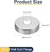 sourcing map 4pcs Shower Arm Flange 80mm SS Escutcheon Plate Round Cover for view 2
