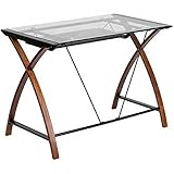 Glass Computer Desk w/ Pull-Out Keyboard Tray (Kitchen)