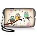 AUPET Cute Three Owls Digital Camera Case Bag Pouch Coin Purse with Strap for Sony Samsung Nikon Canon Kodak