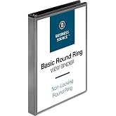 Business Source 1" Round-Ring View Binder
