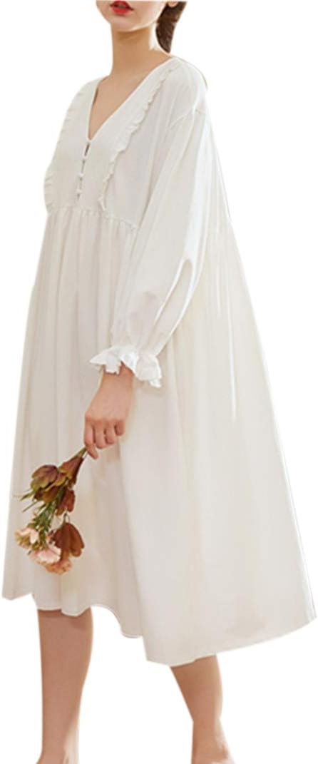 zhbotaolang Pregnancy Nightdress Maternity Pajamas Loose - Nightgown for Pregnant Women Nightwear Winter Solid Color Long Sleeve Lace