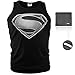 BELLO TUTTI Men's Slim Superman Logo Black Sleeveless Shirts