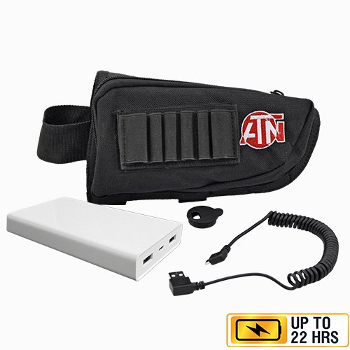 theOpticGuru ATN Extended Life Battery Pack 20000 mAh with USB Cable, Cap and Butt Stock case