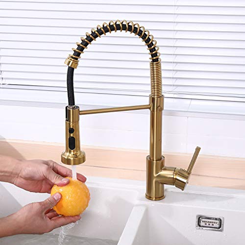 Ntipox Brushed Gold Kitchen Faucet Sink Faucet Single