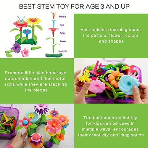POMIKU Flower Toy, Gift for 3 Year Old Girls and Boys, Endless Creative