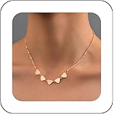 Andelaisi Boho Heart Choker Necklace Vintage Love Heart Pendant Necklace Gold Heart Shape Necklace Adjustable Heart Chain Necklace Jewelry for Women
