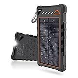 Solar Charger,10000mah Solar Portable Phone Charger Built-in 3 Modes Flashlight for Travel ,2A Max Output Battery Pack Solar Power Bank Dual USB External Solar Phone Charger for iPhone &Android