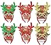 6 Pcs Christmas Reindeer Headbands and 6 Pcs Christmas Party Fancy Glasses Frames Bundle Pack of 12 for Christmas and Holiday Parties (ONE SIZE FIT ALL)