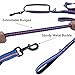 EXPAWLORER Best Outdoor Dog Training Leash Heavy Duty Double Handles Blue Soft Portable Reflective Extension Bungee Leashes for Medium to Large Dogs Walking, Training