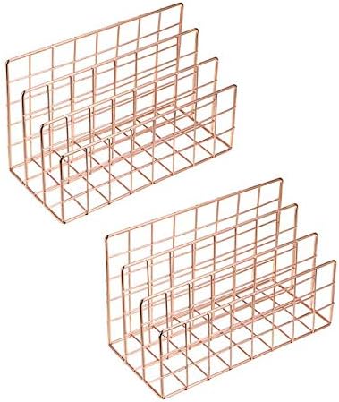 Amazon Btsky デスクトップファイルフォルダホルダーラック 3スロット メタルワイヤレターソーターデスクトップファイルラック ポストカードホルダー ブックシェルフ 引き出し仕切り トレー 文房具 オフィス用品