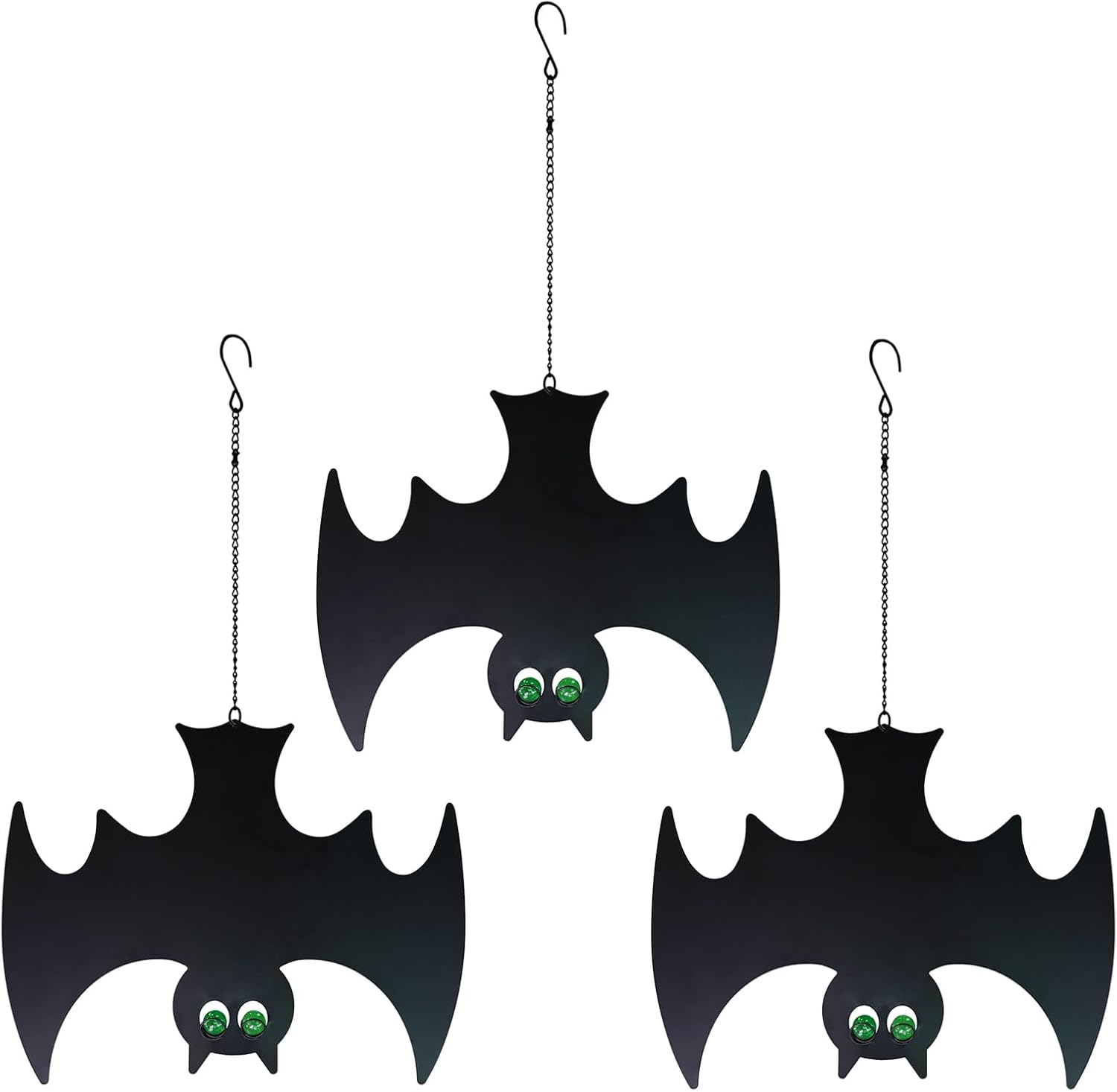 Plaques & Wall Art - wotieuns Halloween Decorations Outdoor Metal Bat Silhouette Pendant Outdoors Hanging Bat Halloween Decorative Animals Set of 3
