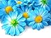 (100) Silk Blue Gerbera Daisy Flower Heads , Gerber Daisies 1.75