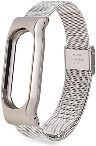 HP95(TM) Milanese Magnetic Loop Stainless Steel Strap Bracelet For Xiaomi Miband 2 (B, Silver)