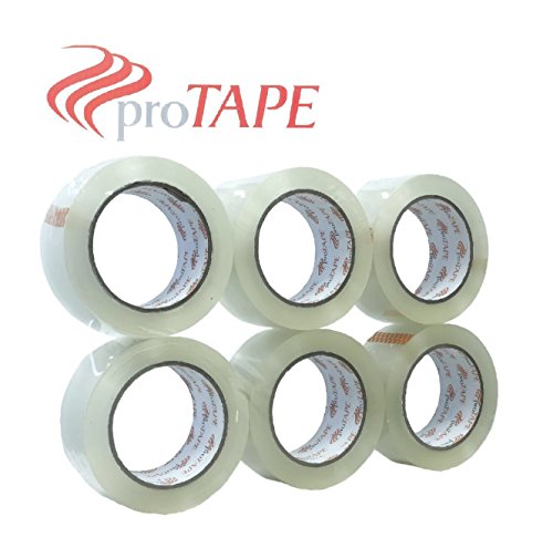  ProTape - 110 Yard, Clear Professional Grade Heavy-Duty Carton Sealing Packing Tape, 2" Wide, 1.9mil (6 Pack of Rolls) - Thumbnail 3