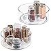 mDesign Plastic Lazy Susan Spinning Food Storage Turntable for Cabinet, Pantry, Refrigerator, Countertop - Spinning Organizer for Spices, Condiments, Baking Supplies - 9" Round, 2 Pack - Clear primary