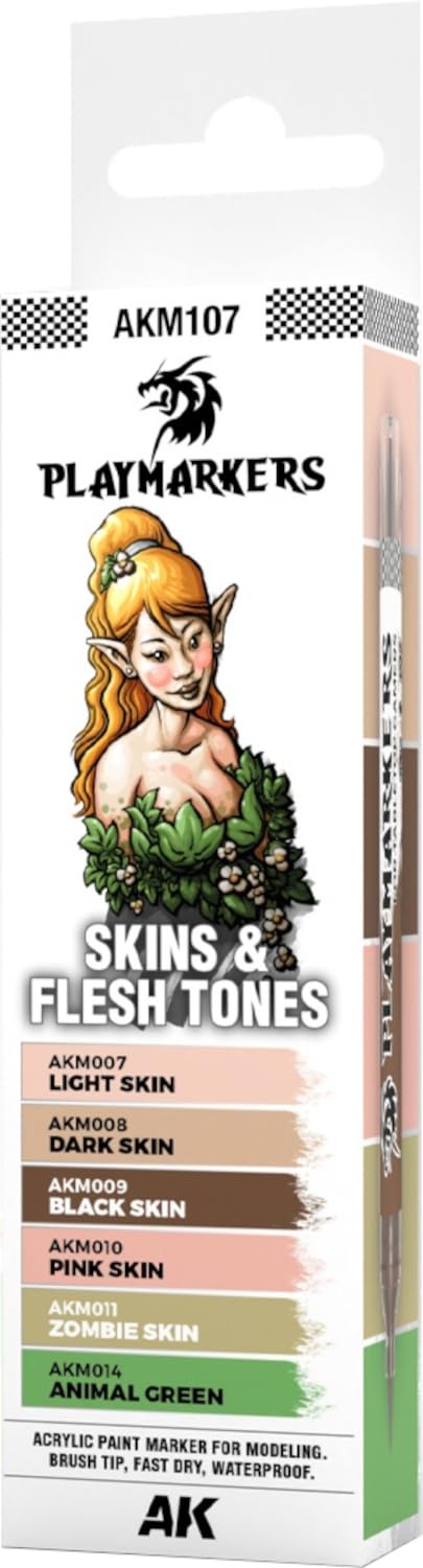AK Interactive PLAYMARKERS Set AKM107 Skin & Flesh Tones (6X)