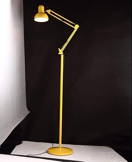 pie moderna lampara de hierro amarillo