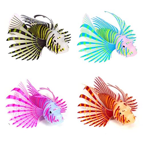 CENPEK 4Pcs Lifelike Plastic Artificial Moving Floating Fish Ornament Decorations for Aquarium Fish Tank