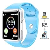 COSROLE Touch Screen Smart Watch Bluetooth V4.0 Smartwatch with Remote Camera & Padometer & Sleep Monitor Smart Wrist Watch Compatible with Android Samsung Huawei Sony for Kids Men Women - Blue