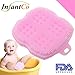 InfantCo Ultra Soft Silicone Bath Scrubber Sponge | for Baby and Dryskin (Baby Pink)