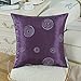 Pack of 2 CaliTime Cushion Covers Throw Pillow Cases Shells for Home Sofa Couch 18 X 18 Inches, Modern Random Circles Geometric Chain Embroidered, Purple