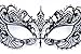 Signstek Venetian Luxury Style Metal Filigree Princess Masquerade Mask, Black