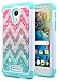 Alcatel Fierce 4 Case, Alcatel Allura Case / Pop 4 Plus Case, NageBee [Hybrid Protective] Armor Soft Silicone Cover with [Studded Rhinestone Bling] Design Diamond Hard Case (Wave)