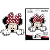 Minne Mouse Face Head with Red Bow Peeking Disney Movie Auto Car Truck SUV Vehicle Garage Home Office Wall Decal Sticker - Stick Onz