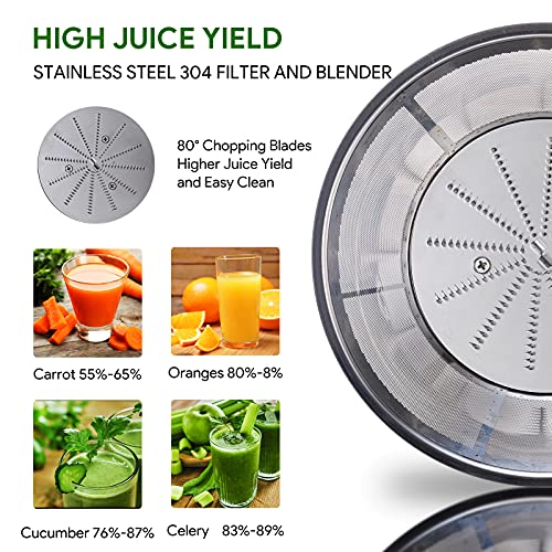 Bagotte Large Juicer Machines,1000W, 85mm Wide Mouth Centrifugal