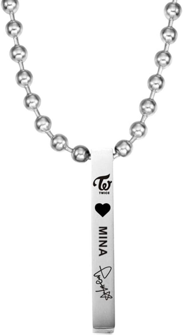 Best Choice Kpop Twice Stainless Steel Solid Rod Lettering Pendant Necklace Hot Gifts for Fans for Women & Girls