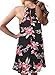 DREAGAL Women's V Neck Boho Floral Print Casual Sleeveless Short Dress