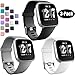 Wepro Bands Compatible with Fitbit Versa/Fitbit Versa 2/Fitbit Versa Lite SE SmartWatch for Women Men, Sports Replacement Wristband Strap for Fitbit Versa Watch, Small, 3 Pack, Black, Gray, White primary